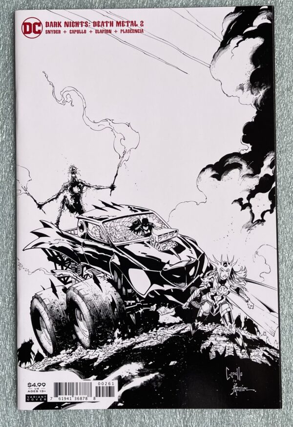 DARK NIGHTS: DEATH METAL - ISSUE #2 ORIGINAL COVER (B&W VERSION) BY CAPULLO & GLAPION